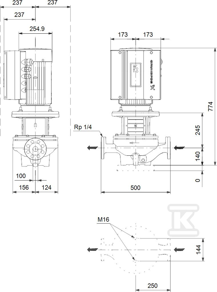 Pompa elektroniczna in-line z suchym - 99114838