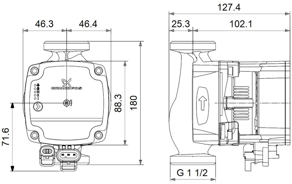 PUMPE ALPHA1L 25-40 180 1x230V 50Hz 6H - 99160579