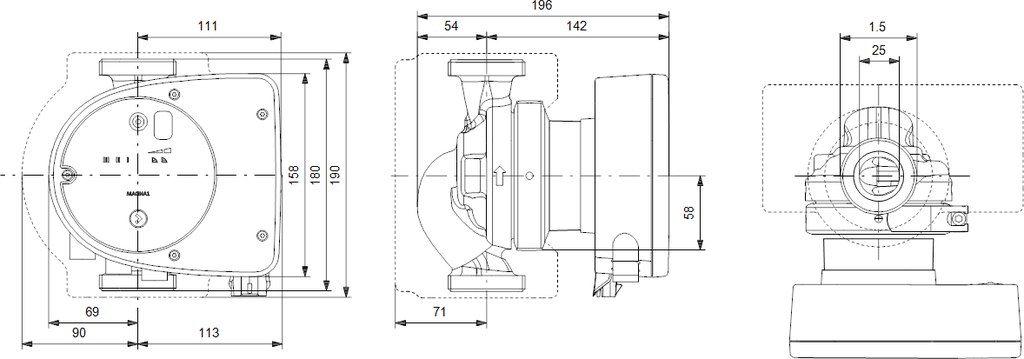 Čerpadlo Magna1 25-80 180 1x230V PN10 - 99221213