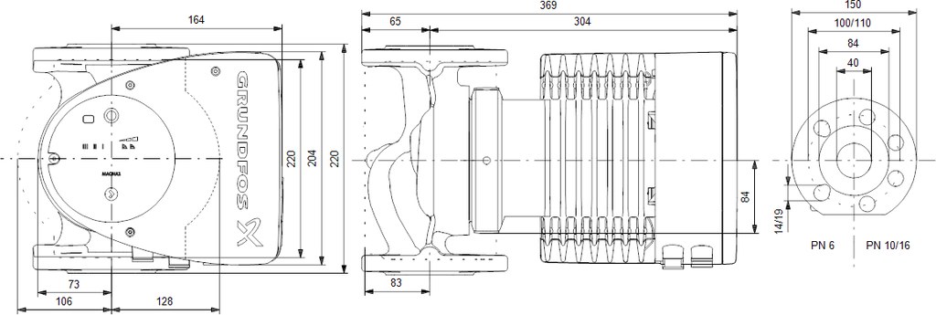 Pompă Magna1 40-100F 220 1x230V PN6/10 - 99221304