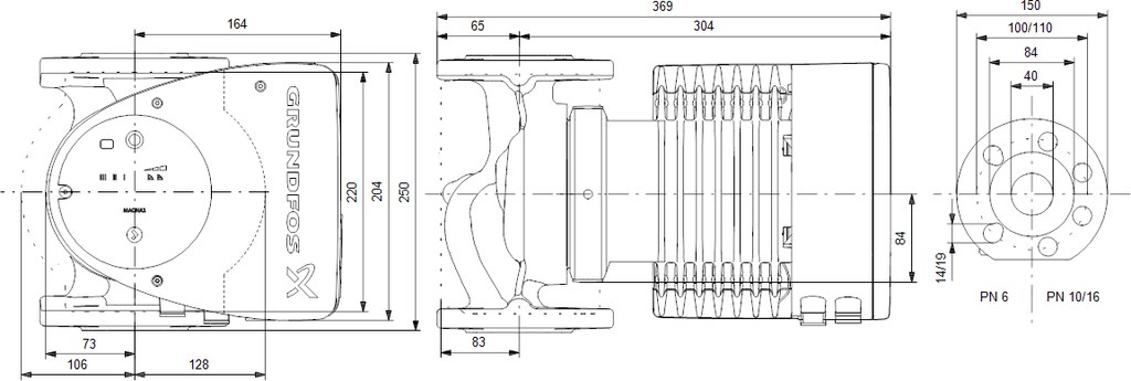 Pompă Magna1 40-150F 250 1x230V PN6/10 - 99221306