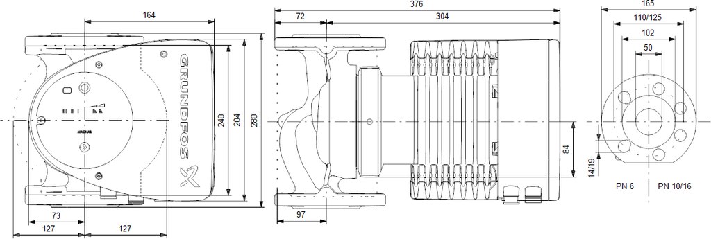 Pompă Magna1 50-120F 280 1x230V PN6/10 - 99221336