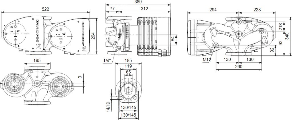 Pumpa Magna1 D 65-60 F 340 1x230V - 99221377