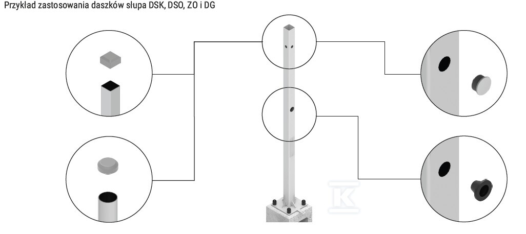 Daszek słupa kwadratowy DSK - 101