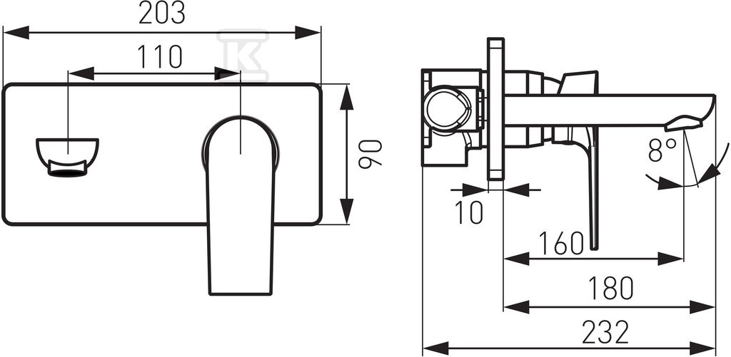 Bateria umywalkowa Algeo Square - BAQ3PA18