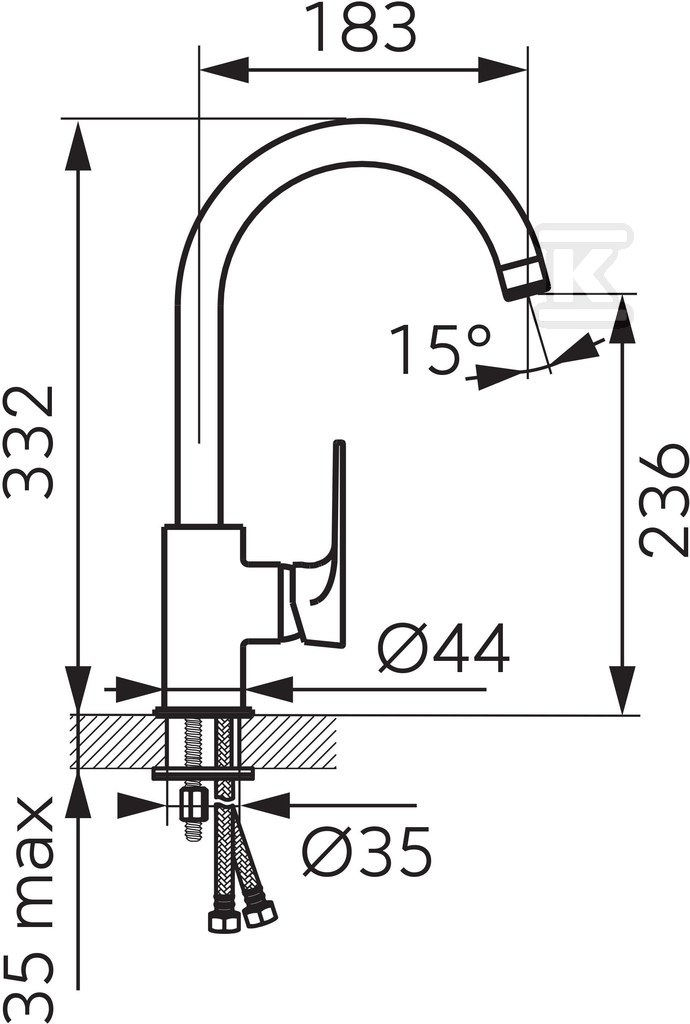 ALGEO SQUARE standing sink mixer, - BAQ4