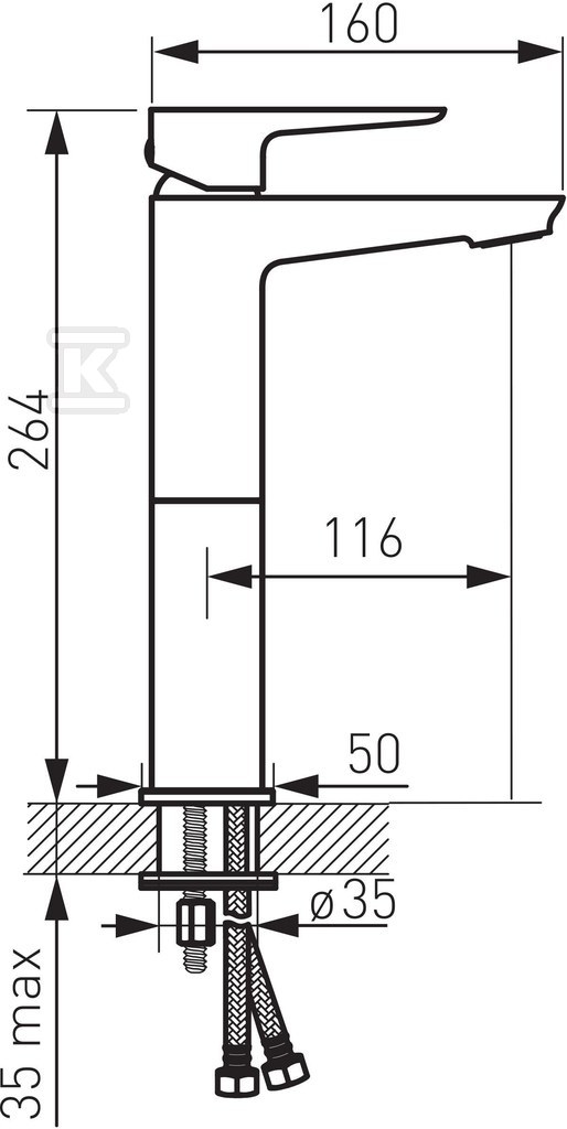 ADORE Washbasin mixer, countertop, - BDR2L