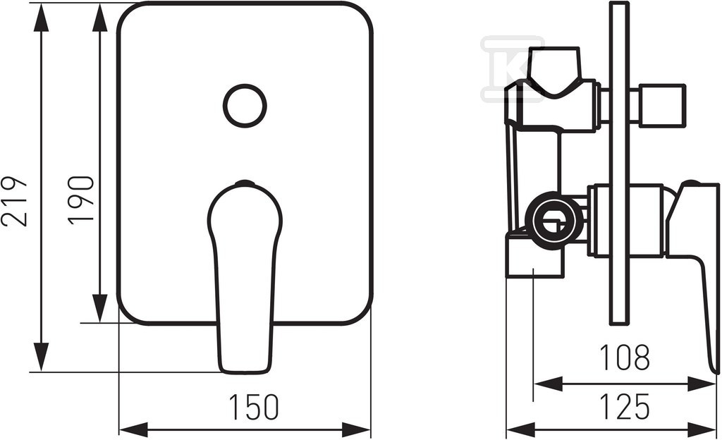 ADORE concealed 2-function mixer, - BDR7P