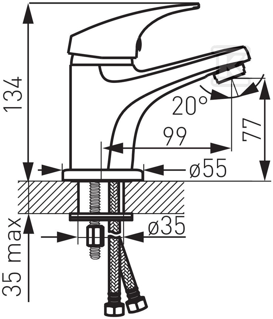 FERRO ONE basin mixer with click-clack - BFO2