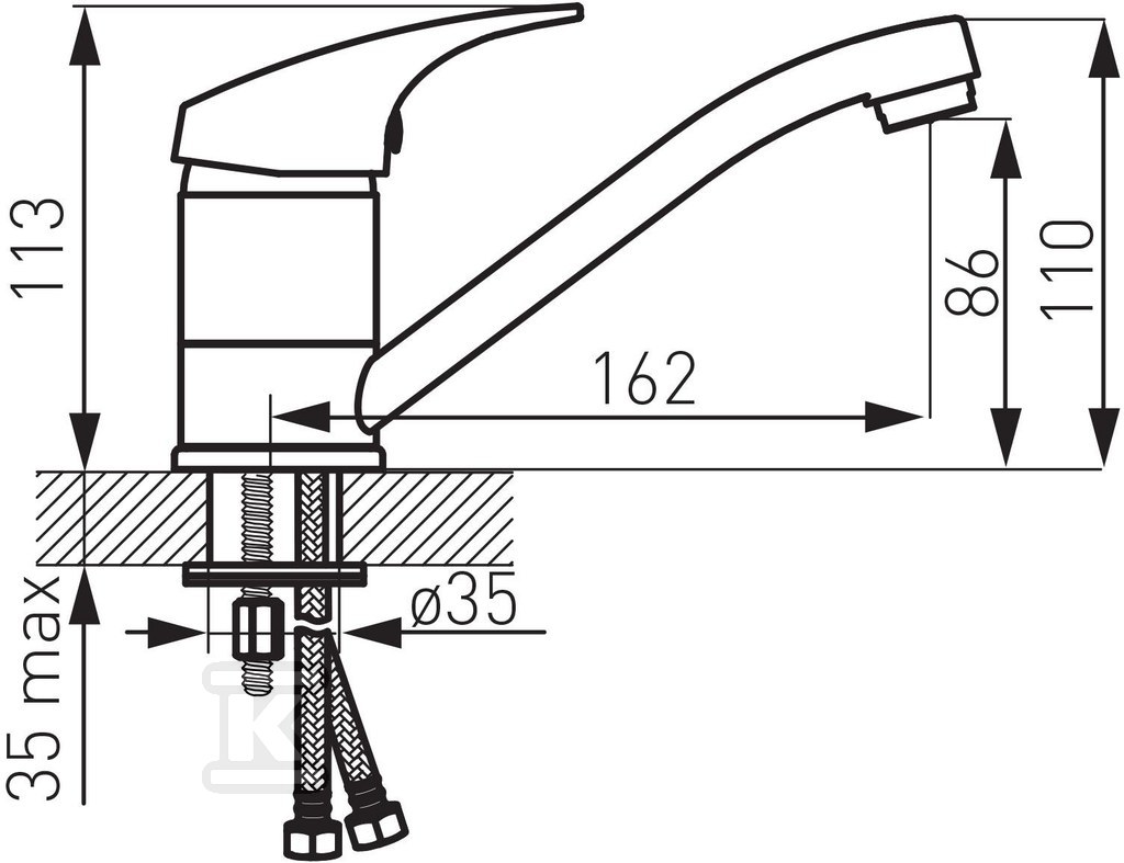 FERRO ONE basin mixer with swivel - BFO2A