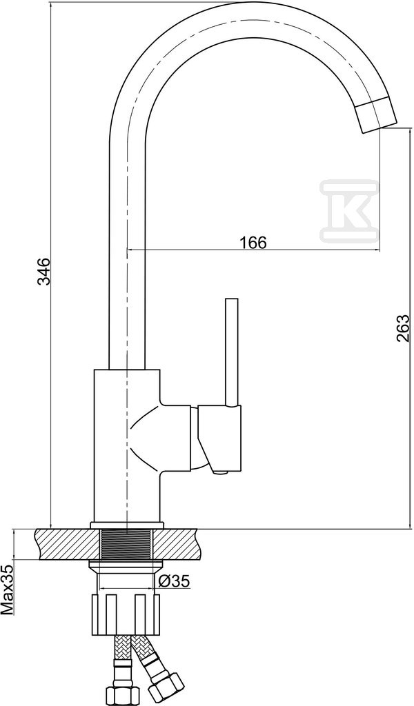 FREYA standing sink mixer, graphite - BFR41B