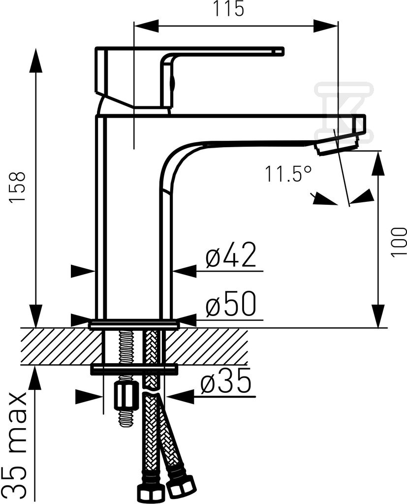 ALBA VERDELINE Washbasin mixer, chrome - BLB2VL