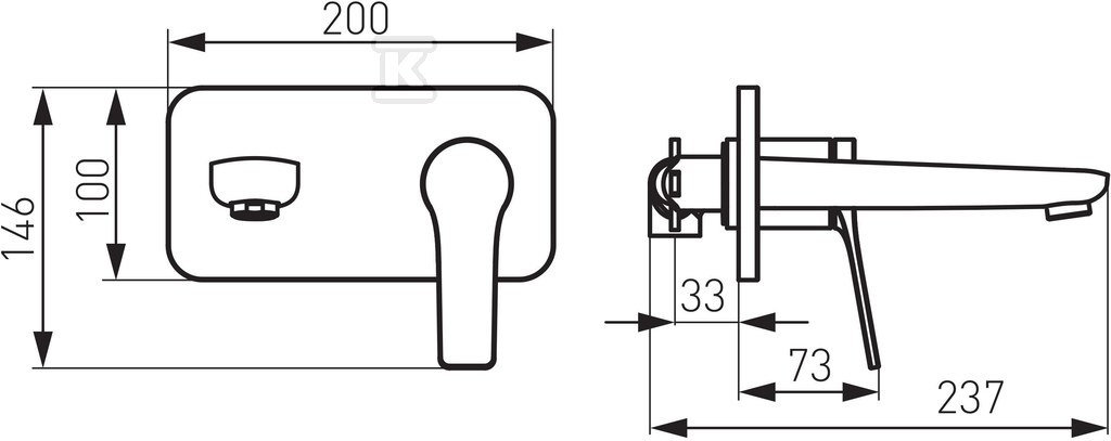 STRATOS Flush-mounted washbasin mixer, - BSC3PA