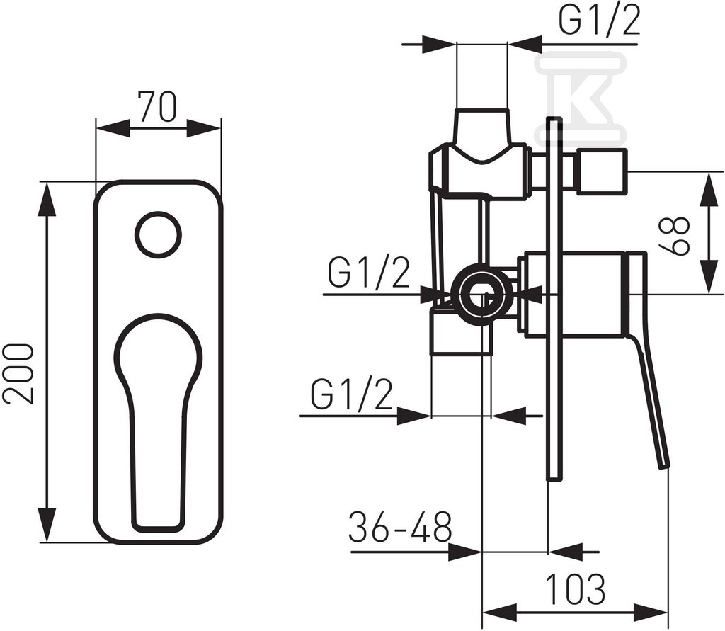 STRATOS flush-mounted 2-function mixer, - BSC7P