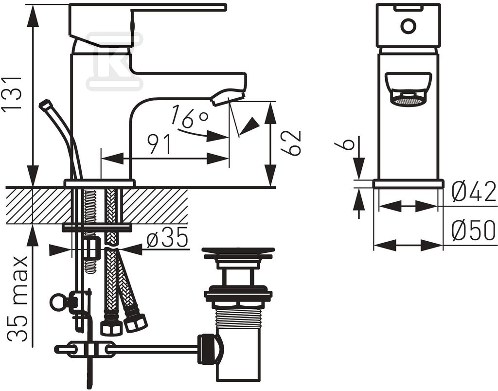 Standwaschtischarmatur Savio, Chrom - BSV2