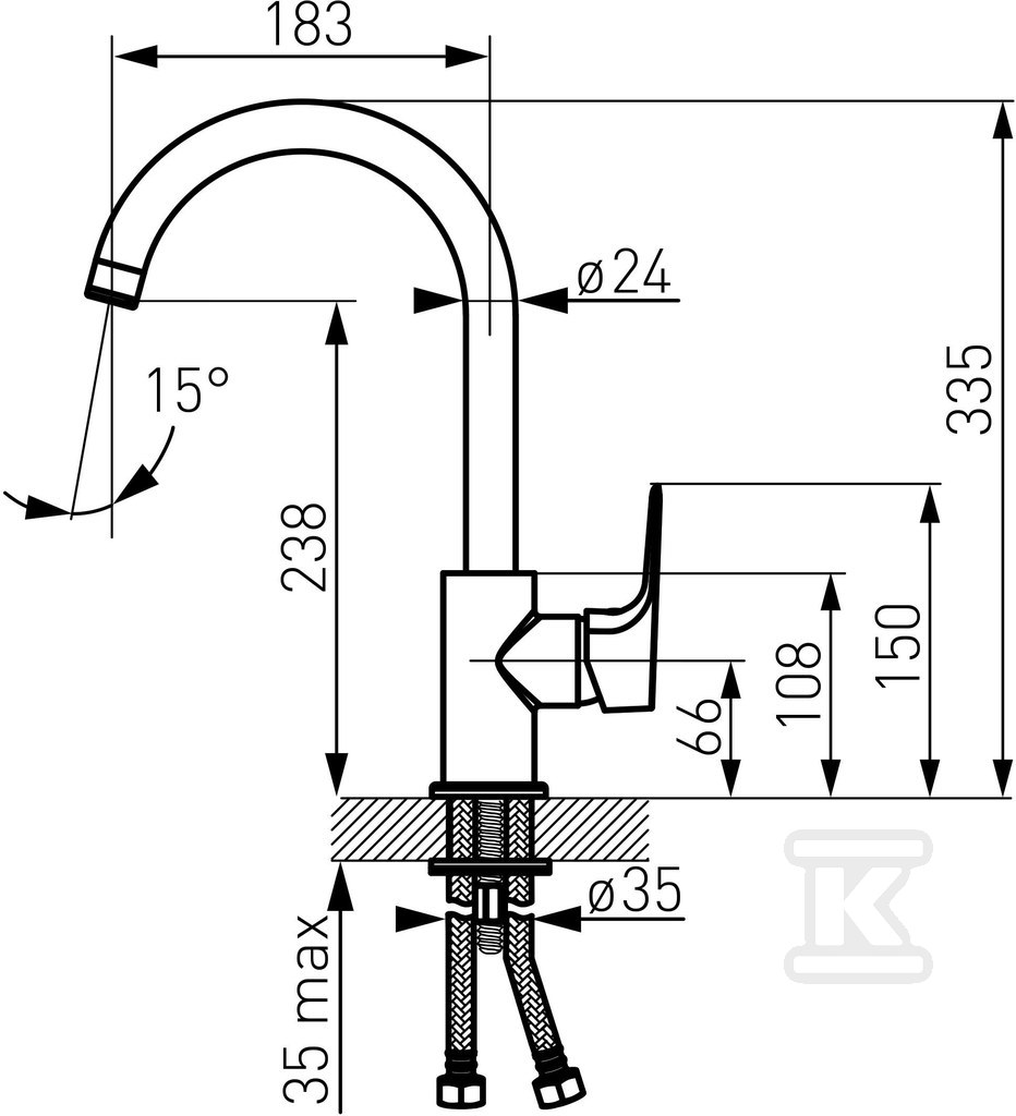 Bateria zlewozmywakowa Tiga Verdeline - BTG4VL