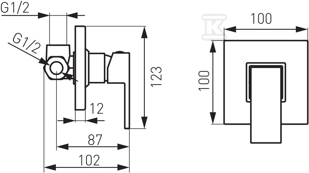 Bateria Zicco podtynkowa, 1-Funkcyjna, - BZI7PA