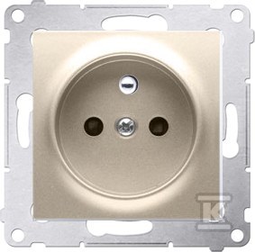 Socket with earthing and shutters, gold - DGZ1Z.01/44