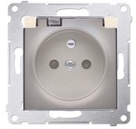 IP44 version socket contact shutter with frame gasket. transparent flap, golden mat Simon54