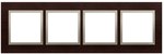 4-way Nature-Wood frame, GOLDEN WENGE, IP20/IP44' ('IP44 - use DUN4 seals), SIMON54 NATURE