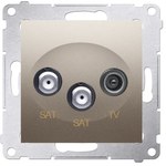 Double satellite socket RTV-SAT-SAT, matt gold Simon54