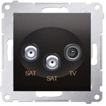 Double satellite socket RTV-SAT-SAT, Simon54 anthracite