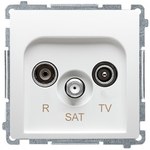 Soclu RTV-SAT cu trecere 10db MZAR-SAT10/P.01/11. Modul alb de bază