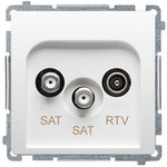 SAT/SAT/RTV koncová zásuvka BMZAR+SAT3.1-P2.01/11 Základný biely modul