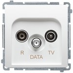 R-TV-DATA antenska utičnica (modul). 1k ulaz: 5862 MHz, bela, BASIC MODUL