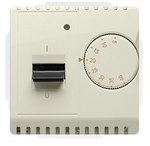 Temperature controller with internal sensor, 16A, 230V~. Mounting the socket for screws to the box, beige, BASIC MODUŁ