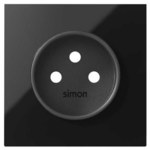 1-fold panel: 1 power socket, black, SIMON100