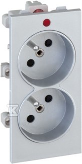 CIMA double socket with grounding 2x - S2/8