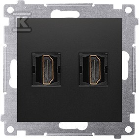 Подвійна розетка HDMI (модуль), чорна - DGHDMI2.01/49