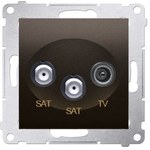 Priză dublă antenă satelit SAT-SAT-RTV AC (modul), bronz mat (metal)