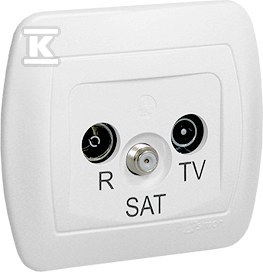 RTV-SAT end socket AAS/11 White chord - AAS/11