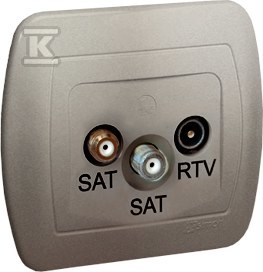 SAT-SAT-RTV koncová zásuvka, saténová, - AZAR+SAT3.1-P2/29