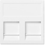 Plate K45, 2x RJ with shield, IBM, pure white, CONNECT