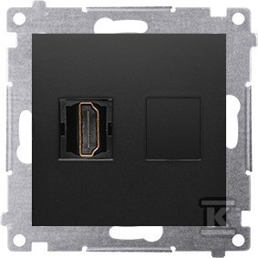 HDMI socket (module), matte black Simon54 DGHDMI.01/49 - Onninen Wholesale