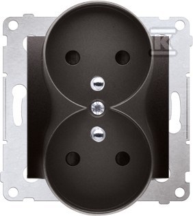 Double socket outlet with grounding - DGZ2MZN.01/48