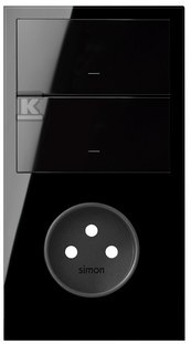 Double panel: 1 socket + 2 keys, black, - 10020222-138