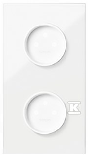 Double panel: 2 power sockets, white, - 10020220-130