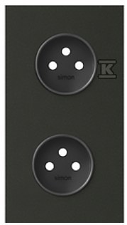 Double panel: 2 power sockets, black - 10020220-238