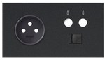 Double panel: 1 socket + 1 TV + 1 RJ45, black matt, SIMON100