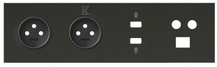 4-fold panel: 2 sockets + HDMI + USB + - 10020406-238