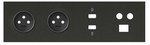 4-fold panel: 2 sockets + HDMI + USB + TV/SAT+ RJ45, black matt, SIMON100