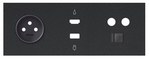 Panel 3-krotny: 1 gniazdo + 1 HDMI + 1 USB + 1 TV + 1 RJ45, czarny mat, SIMON100