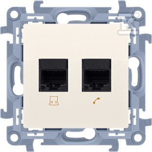 RJ45 cat.6 socket + RJ12 telephone - C6T.01/41