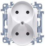 Double socket outlet without earthing (module) 16 A, 250 V ~, screw terminals, white Simon10