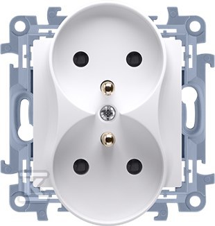 Double socket outlet with earthing, - CGZ2MZ.01/11