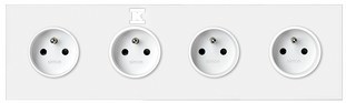 4-fold panel: 4 power sockets, white - 10020405-230